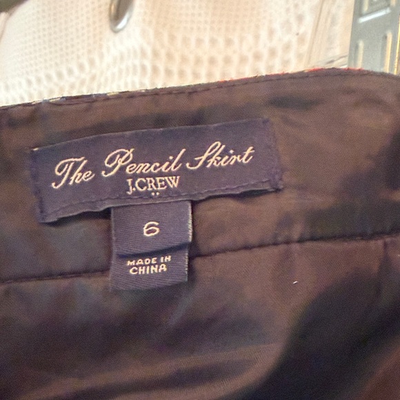 J. Crew Red and Black Plaid Pencil Skirt - Picture 3 of 3